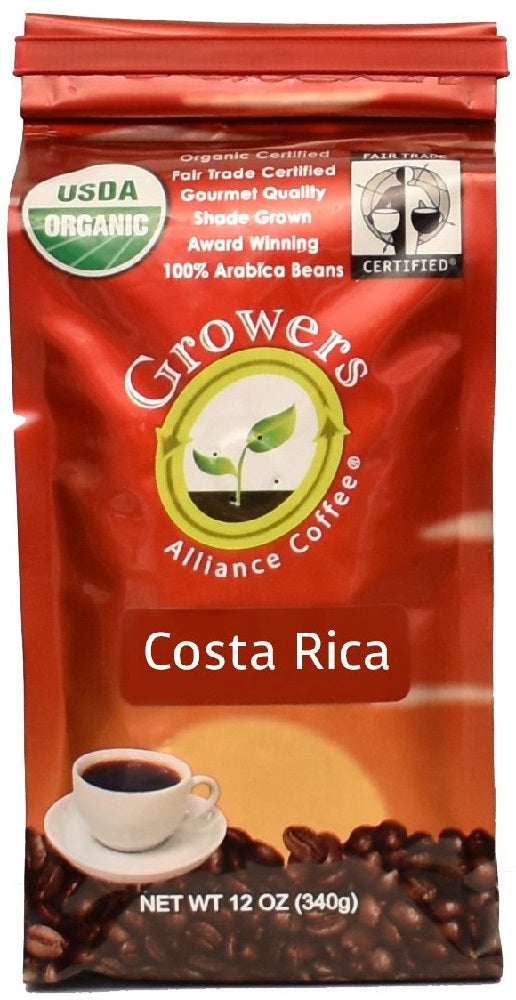 GROWERS ALLIANCE: Organic Costa Rica Ground Coffee, 12 oz - Vending Business Solutions