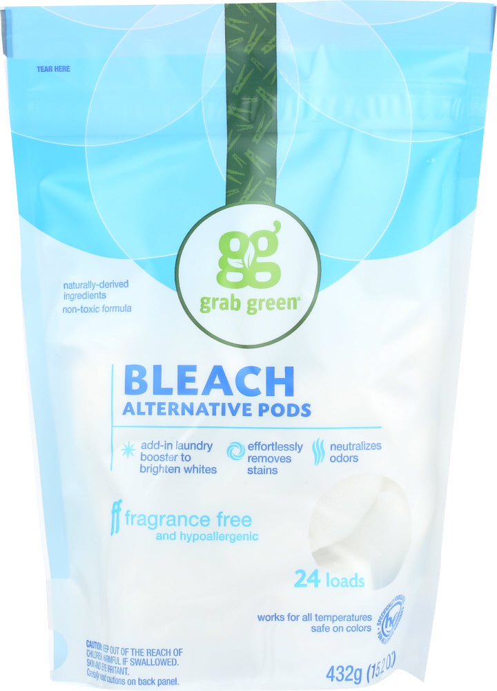 GRAB GREEN: Bleach Alternative Fragrance Free Pouch 24 Count, 15.2 oz - Vending Business Solutions