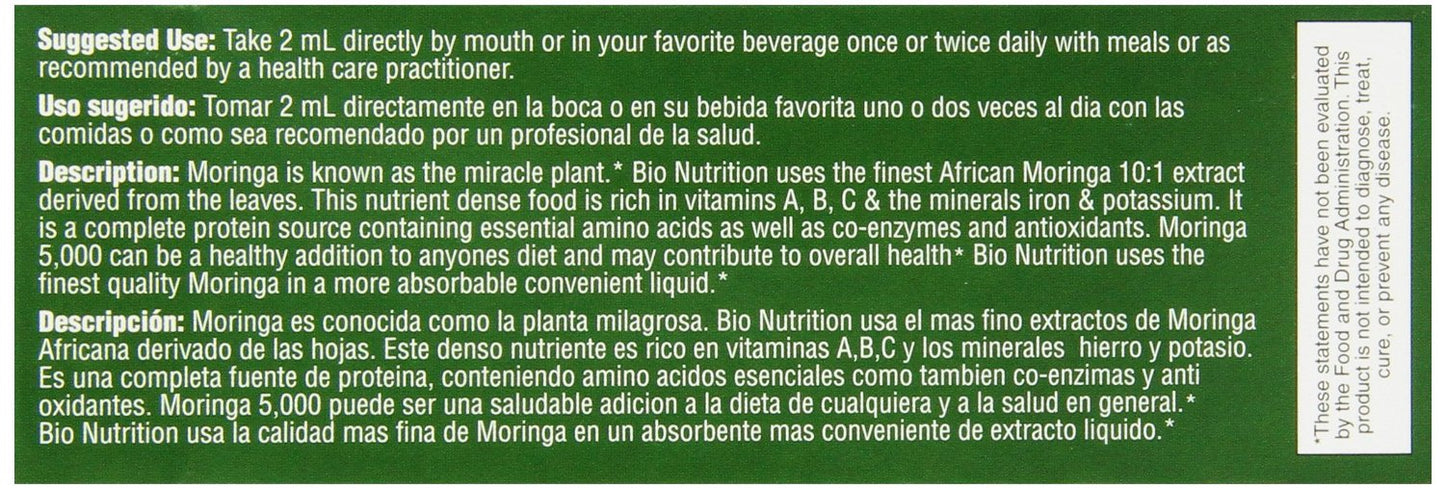 BIO NUTRITION: Moringa 5000 Super Food Liquid, 4 oz - Vending Business Solutions