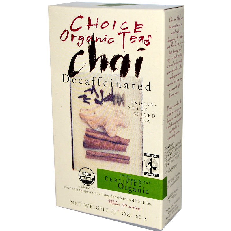 CHOICE TEA: Chai Decaffeinated Tea, 2.1 oz - Vending Business Solutions