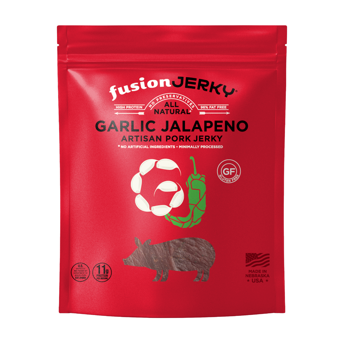FUSION JERKY: Garlic Jalapeno Pork Jerky, 2.75 oz - Vending Business Solutions