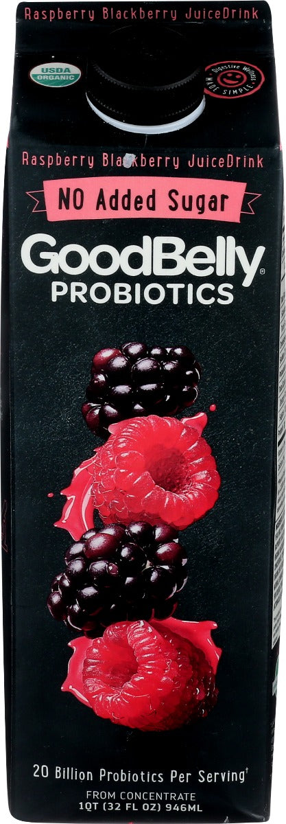 GOOD BELLY: No Added Sugar Raspberry Blackberry Juice, 32 oz - Vending Business Solutions
