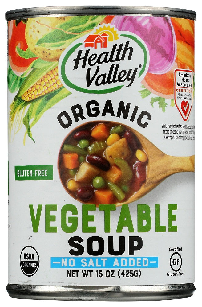 HEALTH VALLEY: Organic Vegetable Soup No Salt Added, 15 oz - Vending Business Solutions