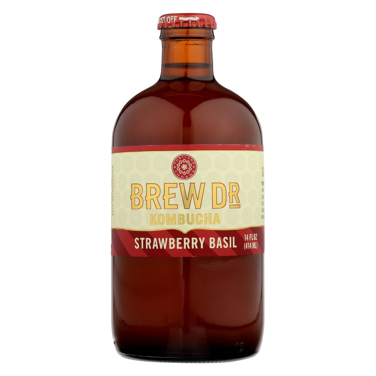 BREW DR KOMBUCHA: Strawberry Basil Kombucha, 14 oz - Vending Business Solutions