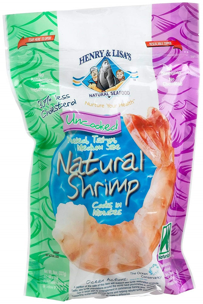 HENRY & LISAS: Uncooked Natural Shrimp, 8 oz - Vending Business Solutions