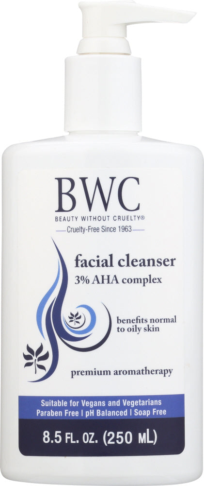 BEAUTY WITHOUT CRUELTY: Aromatherapy Skin Care AHA Facial Cleanser, 8.5 oz - Vending Business Solutions