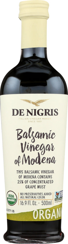 DE NIGRIS: Organic Balsamic Vinegar 25%, 16.9 oz - Vending Business Solutions