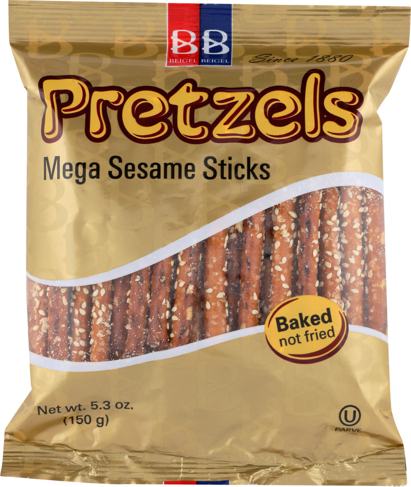 BEIGEL BEIGEL: Pretzels Mega Sesame Sticks, 5.3 oz - Vending Business Solutions