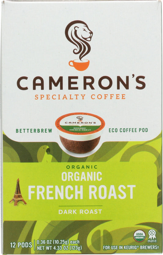 CAMERONS COFFEE: French Roast Coffee Organic 12 packets, 4.33 oz - Vending Business Solutions