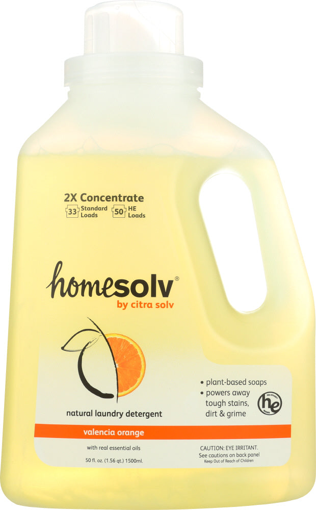 CITRA SOLV: Natural Laundry Detergent 2X Concentrate Liquid Valencia Orange, 50 oz - Vending Business Solutions
