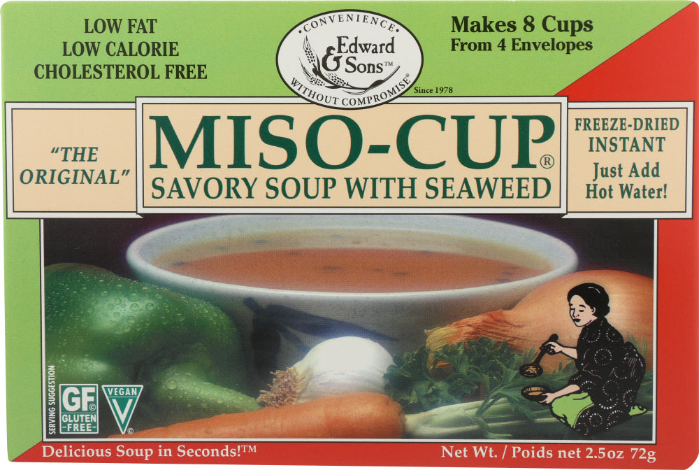 EDWARD & SONS: Miso Cup Mix Instant Seaweed 4, 2.5 oz - Vending Business Solutions