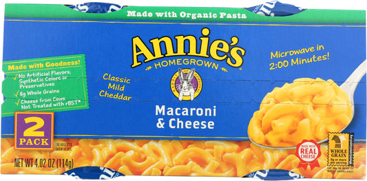 ANNIES HOMEGROWN: Mac and Cheese Micro Cups Pack of 2, 4.02 oz - Vending Business Solutions