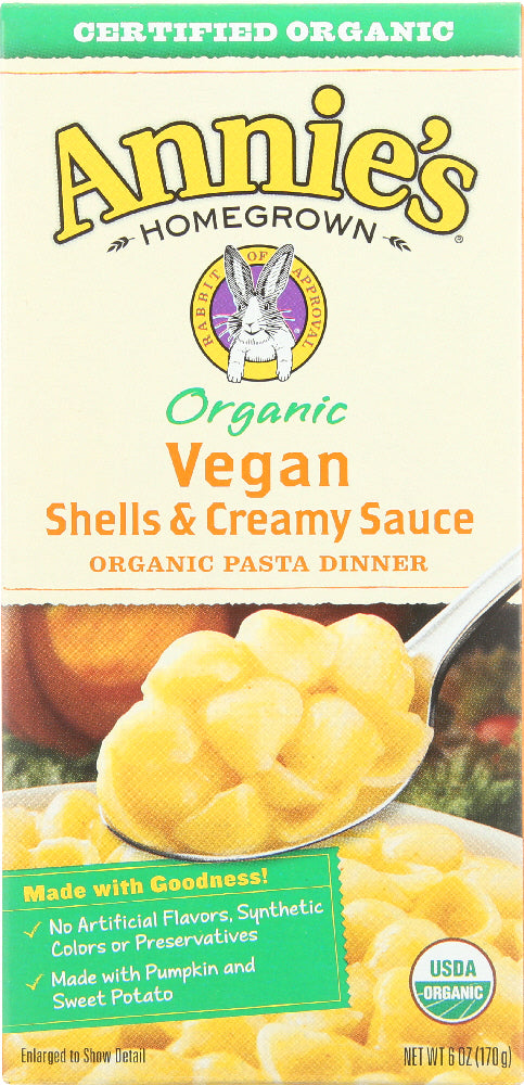 ANNIES HOMEGROWN: Organic Vegan Shells & Creamy Sauce, 6 oz - Vending Business Solutions