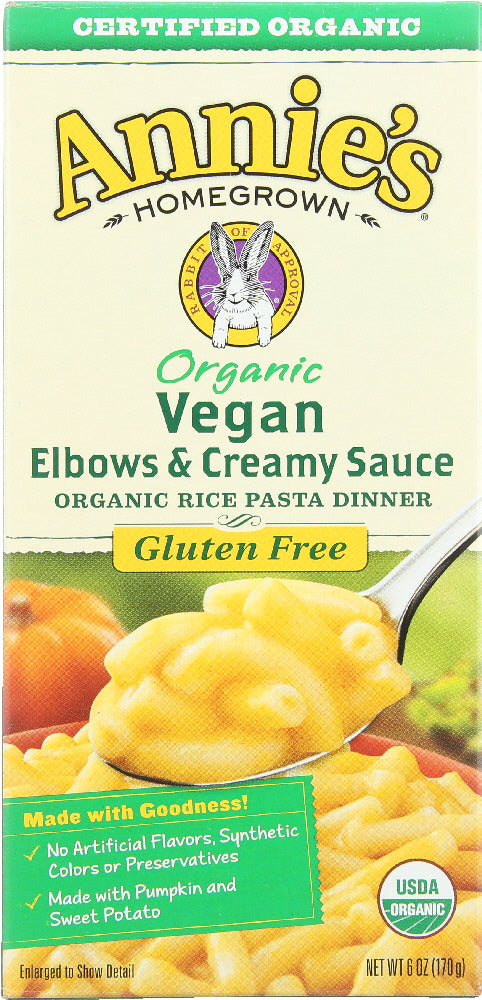 ANNIES HOMEGROWN: Organic Vegan Elbows & Creamy Sauce, 6 oz - Vending Business Solutions