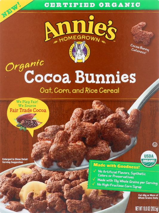 ANNIES HOMEGROWN: Organic Cocoa Bunnies Cereal, 10 oz - Vending Business Solutions