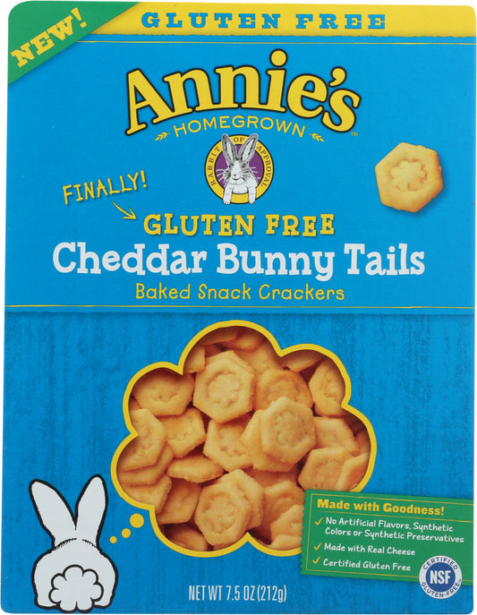 ANNIES HOMEGROWN: Gluten Free Cheddar Bunny Tail Snack Crackers, 7.5 oz - Vending Business Solutions