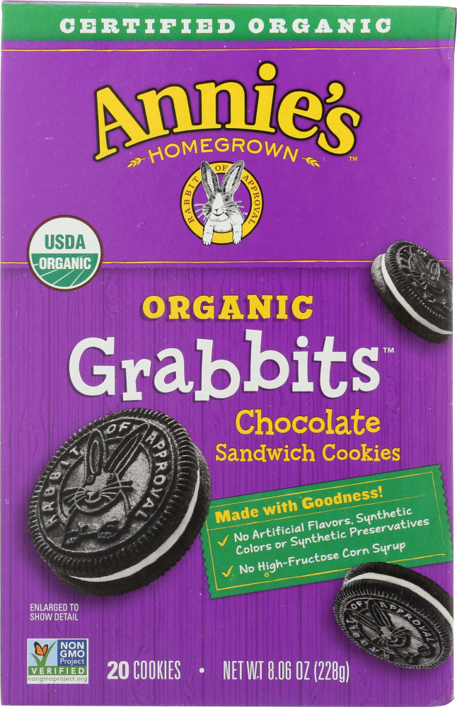 ANNIES HOMEGROWN: Organic Chocolate Sandwich Cookies, 8.06 oz - Vending Business Solutions