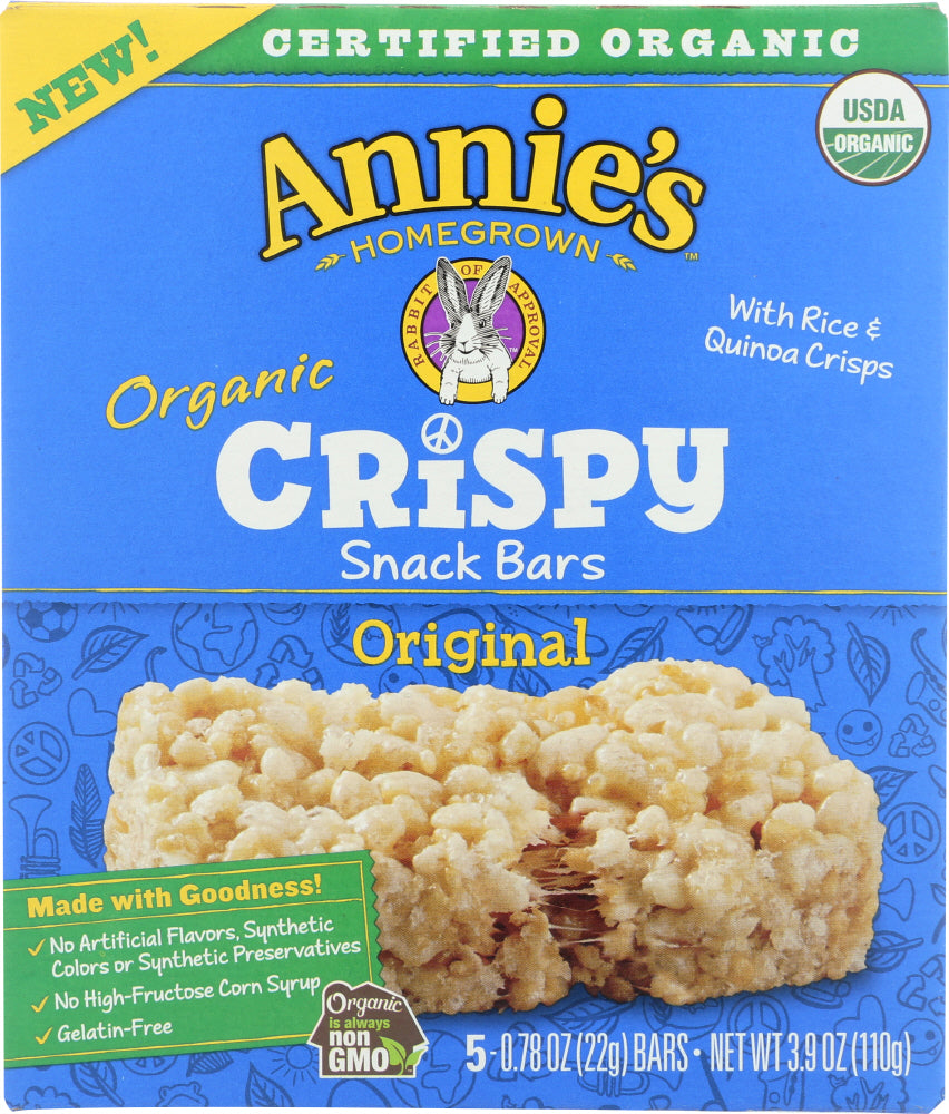 ANNIES HOMEGROWN: Bars Crispy Original Organic, 3.9 oz - Vending Business Solutions
