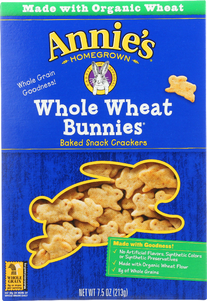 ANNIES HOMEGROWN: Whole Wheat Bunnies Baked Snack Cracker, 7.5 oz - Vending Business Solutions