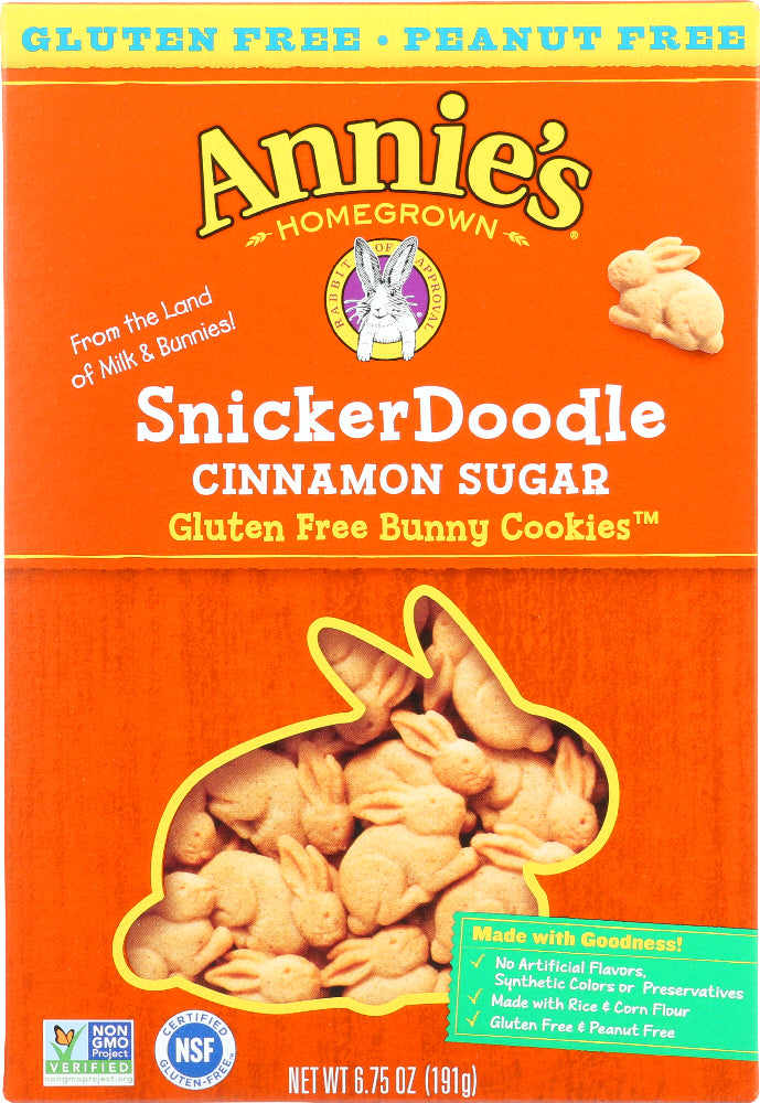 ANNIES HOMEGROWN: Bunny Cookies Gluten Free Snickerdoodle, 6.75 Oz - Vending Business Solutions