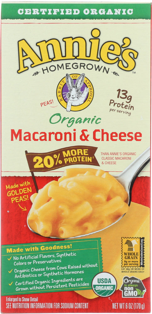 ANNIES HOMEGROWN: Organic Macaroni & Cheese More Protein, 6 oz - Vending Business Solutions