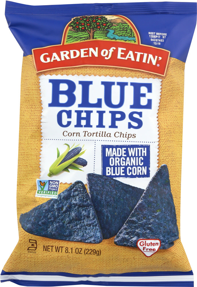 GARDEN OF EATIN: Corn Tortilla Chips Blue Chips, 8.1 oz - Vending Business Solutions