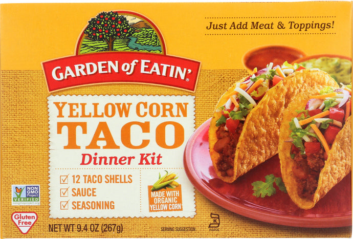 GARDEN OF EATIN: Taco Dinner Kit Yellow Organic, 9.4 oz - Vending Business Solutions