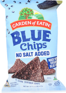 GARDEN OF EATIN: Blue Corn Chips No Salt Added, 16 oz - Vending Business Solutions