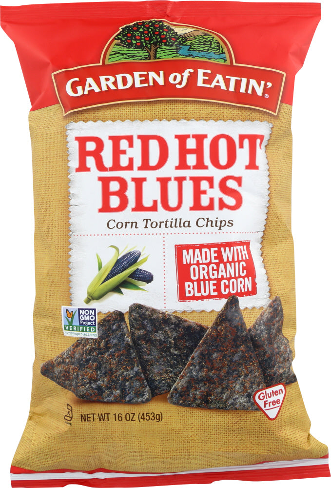GARDEN OF EATIN: Red Hot Blues Tortilla Chips, 16 oz - Vending Business Solutions