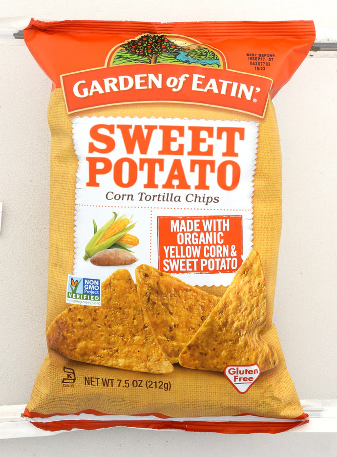 GARDEN OF EATIN: Corn Tortilla Chips Sweet Potato, 7.5 oz - Vending Business Solutions