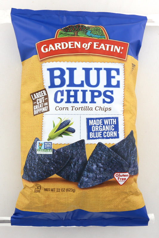 GARDEN OF EATIN: Blue Chips Corn Tortilla Chips, 22 Oz - Vending Business Solutions