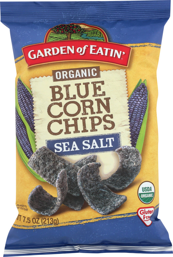 GARDEN OF EATIN: Blue Corn Tortilla Chips Sea Salt, 7.5 oz - Vending Business Solutions