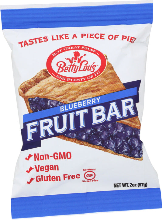 BETTY LOU'S: Fruit Bars Gluten Free Blueberry, 2 Oz - Vending Business Solutions