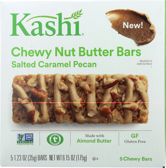 KASHI: Chewy Nut Butter Bars Salted Caramel Pecan, 6.15 oz - Vending Business Solutions