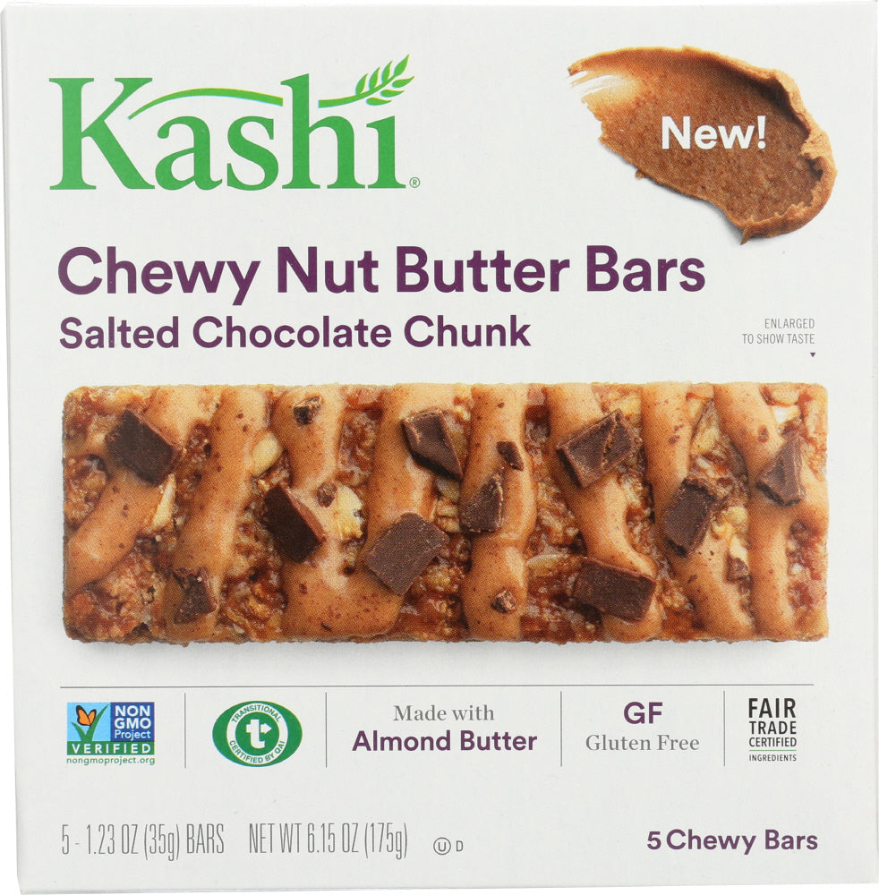 KASHI: Chewy Nut Butter Bars Salted Chocolate Chunk, 6.15 oz - Vending Business Solutions