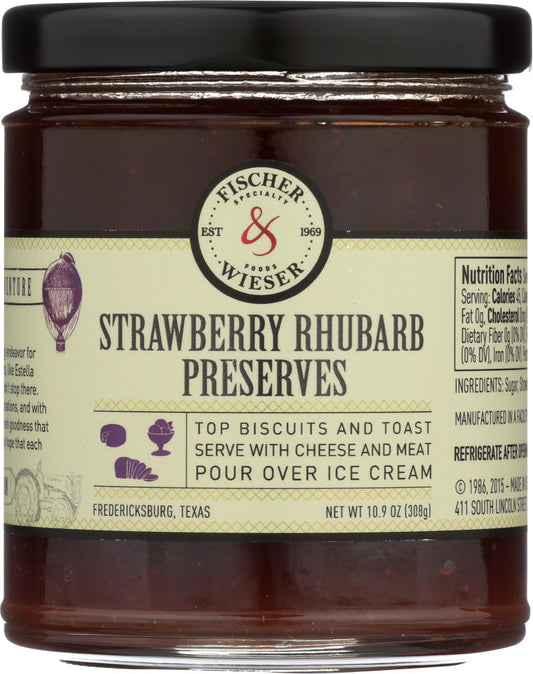 FISCHER & WIESER: Preserve Rhubarb Strawberry, 10.9 oz - Vending Business Solutions