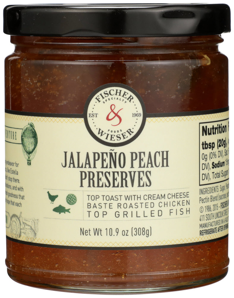 FISCHER & WIESER: Preserve Jalapeno Peach, 10.9 oz - Vending Business Solutions