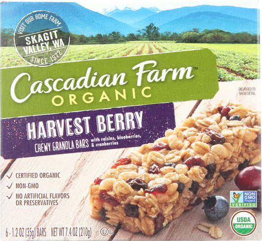 CASCADIAN FARM: Harvest Berry Chewy Granola Bars, 6 pk (7.4 oz) - Vending Business Solutions