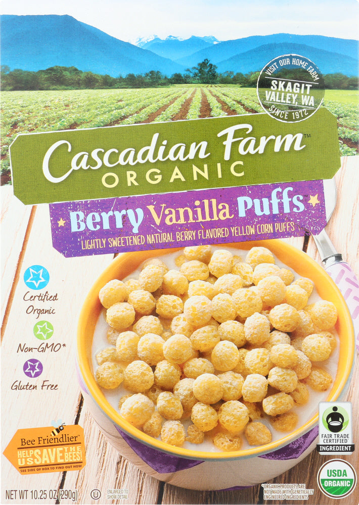 CASCADIAN FARM: Berry Vanilla Puffs Cereal, 10.25 oz - Vending Business Solutions