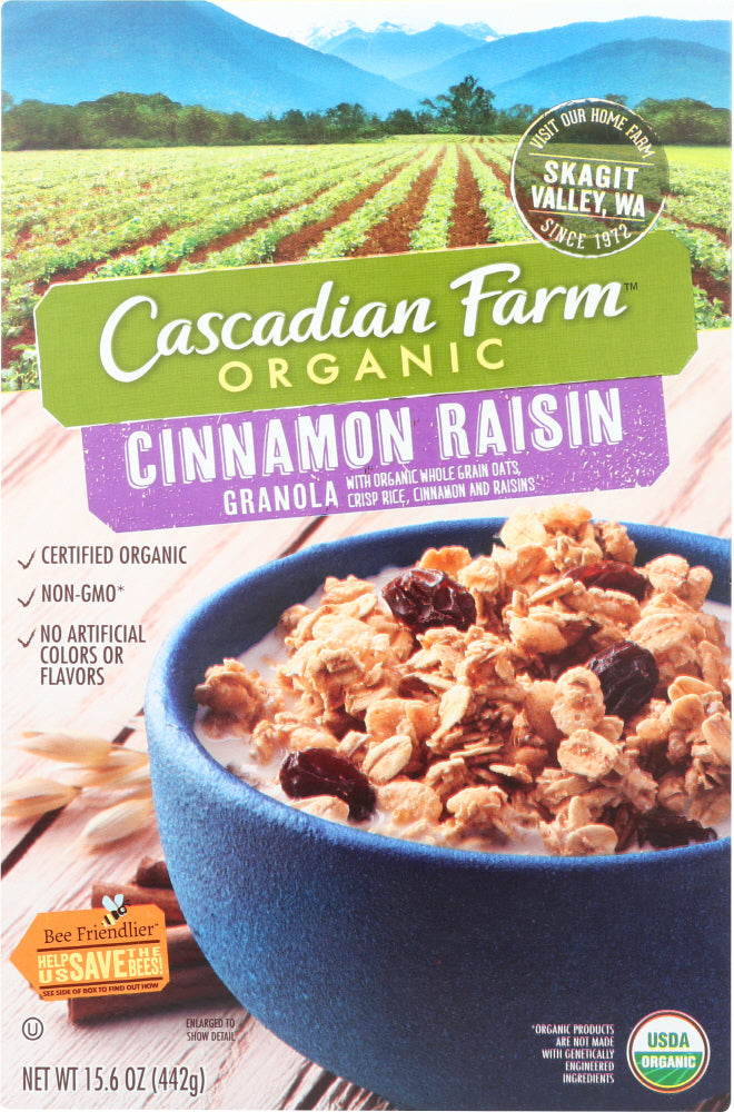CASCADIAN FARM: Cinnamon Raisin Granola, 15.6 oz - Vending Business Solutions