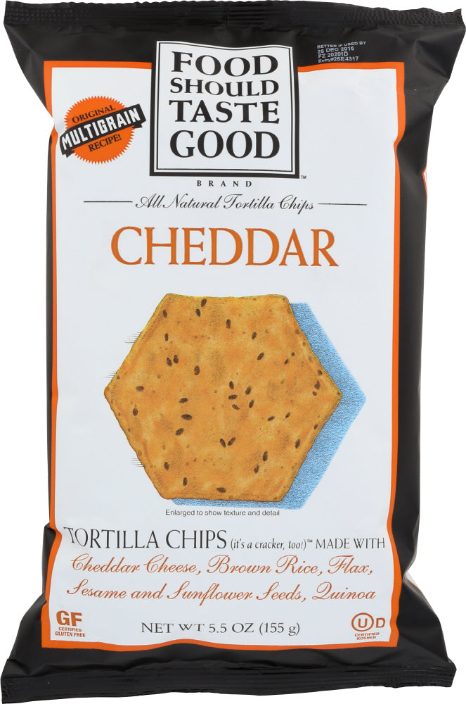 FOOD SHOULD TASTE GOOD: All Natural Tortilla Chips Cheddar, 5.5 oz - Vending Business Solutions