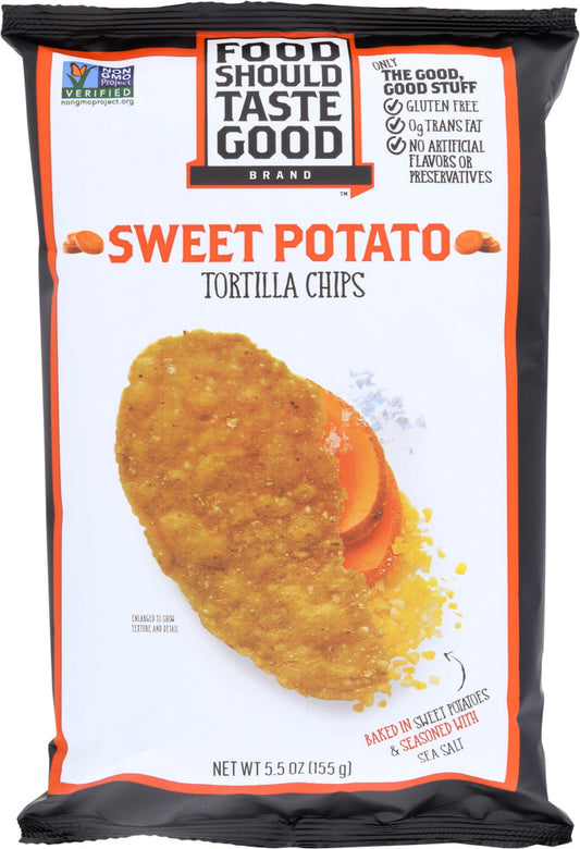 FOOD SHOULD TASTE GOOD: Natural Tortilla Chips Sweet Potato, 5.5 oz - Vending Business Solutions