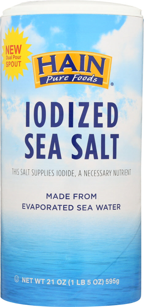 HAIN: Pure Foods Iodized Sea Salt, 21 oz - Vending Business Solutions