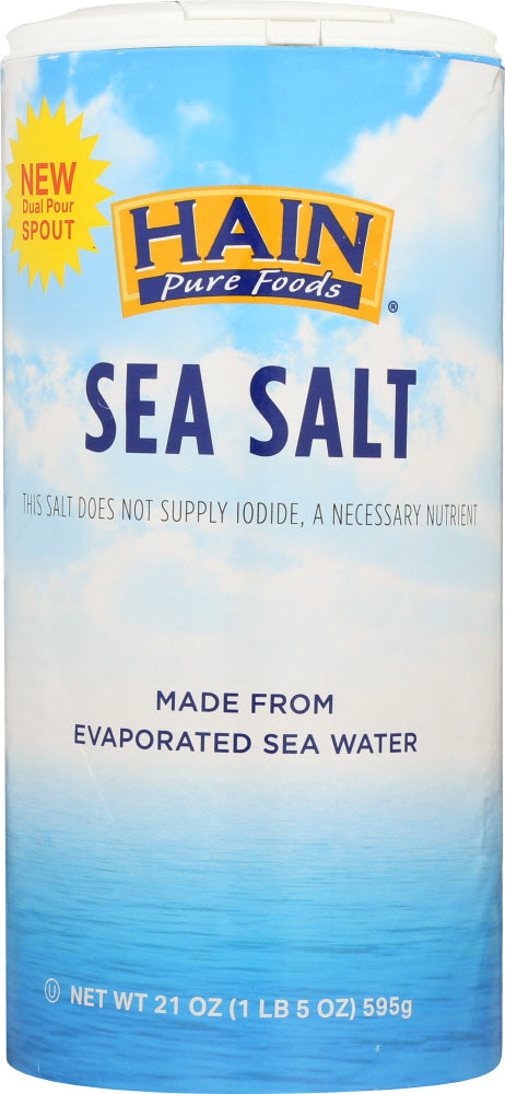 HAIN: Pure Foods Sea Salt, 21 oz - Vending Business Solutions