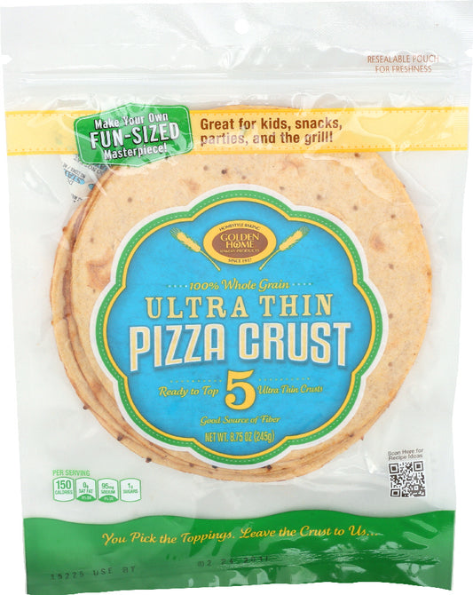 GOLDEN HOME: 100% Whole Grain Ultra Thin Pizza Crust 7-Inch, 8.75 oz - Vending Business Solutions