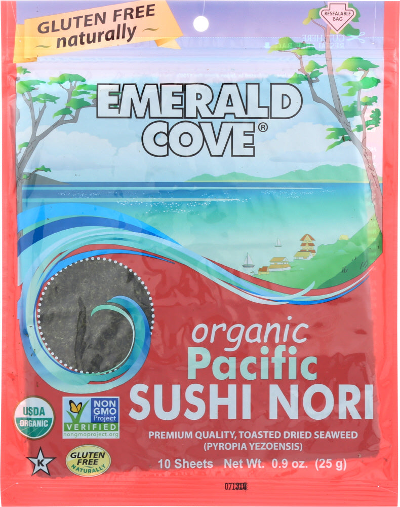 EMERALD COVE: Organic Pacific Sushi Nori 10 Sheets, 0.9 oz - Vending Business Solutions