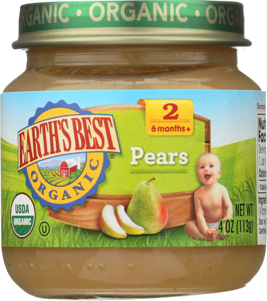 EARTHS BEST: Organic Strained Pears, 4 oz - Vending Business Solutions