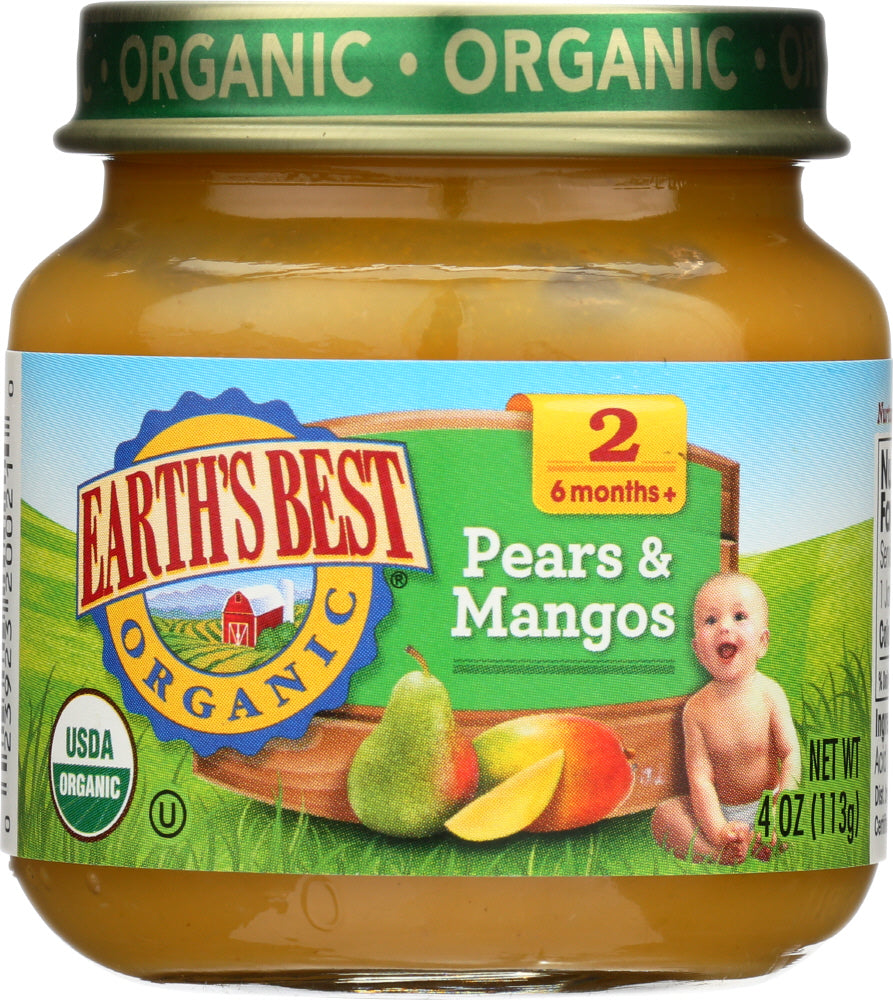 EARTH'S BEST: Organic Baby Food Stage 2 Pears and Mangos, 4 oz - Vending Business Solutions