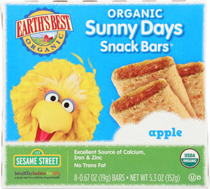 EARTH'S BEST: Organic Sunny Days Snack Bars Apple, 5.3 oz - Vending Business Solutions
