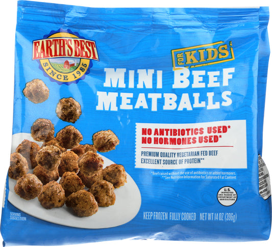 EARTHS BEST: Frozen Baked Beef Mini Meatballs, 14 oz - Vending Business Solutions